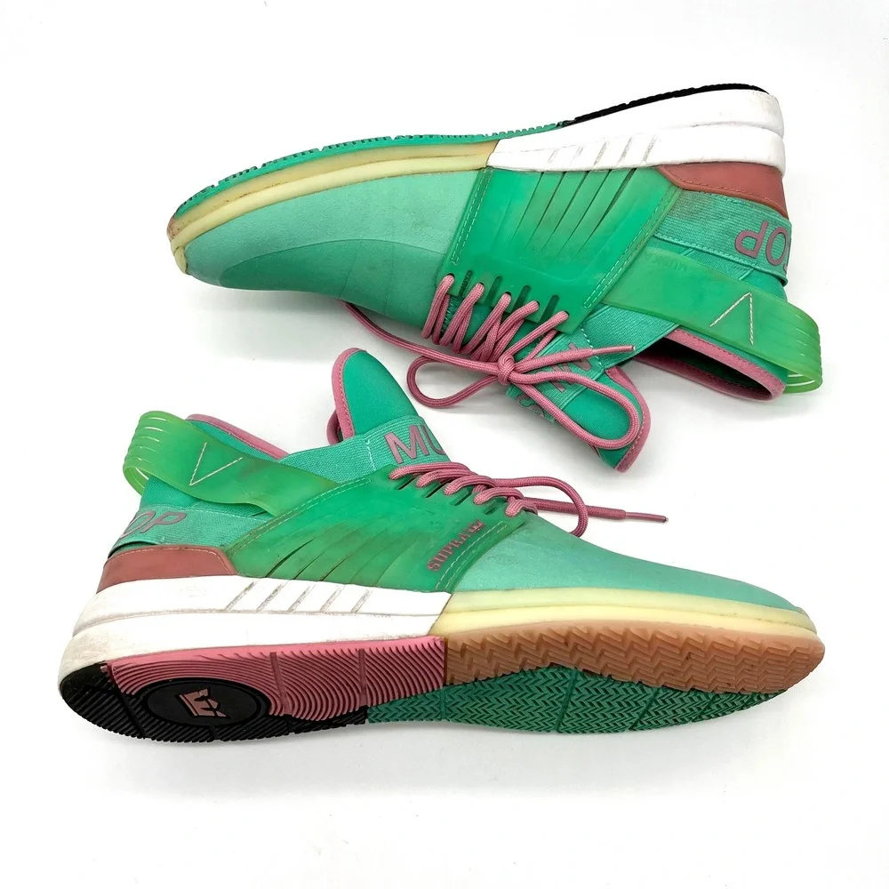 Supra Skytop V Muska Skate Shoes High Top Sneakers Mint Green Pink‎ Mens 11.5